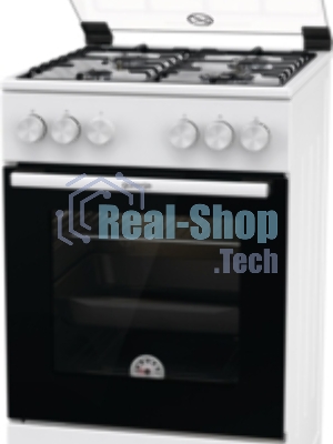 Плита газовая Gorenje GG5A10WH белый, конфорок 4 газовых, духовка 70 л, 50 см x 85 см x 59.4 см