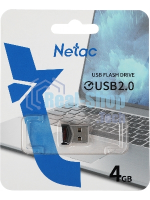 Флешка USB Netac UM81 (NT03UM81N-004G-20BK), 4Gb, USB 2.0, R/W 30/10, черный/красный