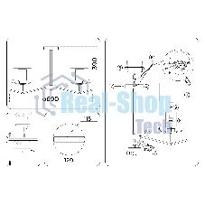 Светильник Ambrella light LH57007/5 BS/FR латунь/белый матовый E14/5 max 40W D690*390