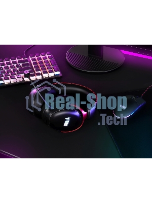 Гарнитура Acer OHR401 чёрный, беспроводная + проводная, USB/Bluetooth/mini jack 3.5 мм, до 55 ч, подсветка