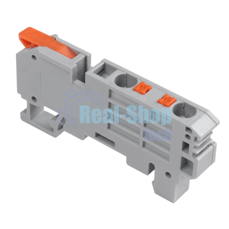Клемма СМК Rexant 222-621-PT-6 3 вывода рычаг-push-in на DIN-рейку (1-6 мм²) серый (50 шт/уп)