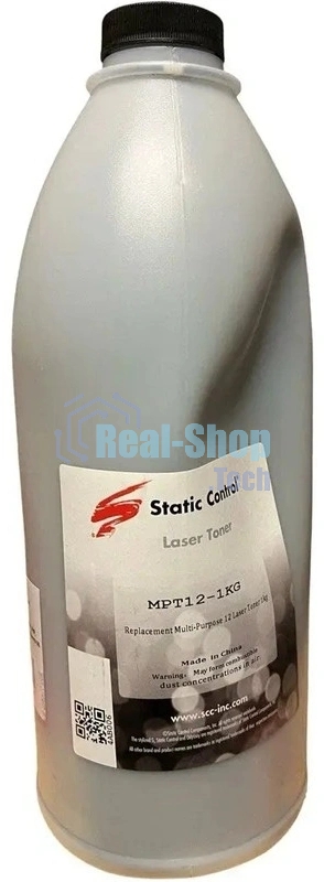 Тонер Static Control MPT12-1KG черный флакон 1000гр. для принтера НР P1010/1160/1320