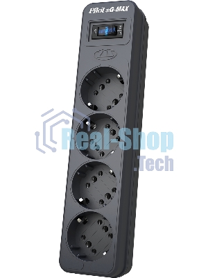 Сетевой фильтр Pilot sG-Max 5 outlets (GP), 15А/3.3 kVt, automatic circuit-breaker, 1.8 m, gfaphite
