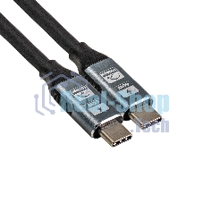 Кабель для зарядки ExeGate EX-CCP-USB3.2-CMCM-1.0 (USB 3.2 Gen2x1 Type-Cm/Cm, 10Gbit/s, 8K60Hz, 5A, 60W, PD3.1, 1м)