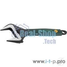 Ключ разводной KRAFTOOLCr-V,фосфатир,эргоном рукоятка из эластомера,увелич зев,угол наклона губок 15град,250мм/10