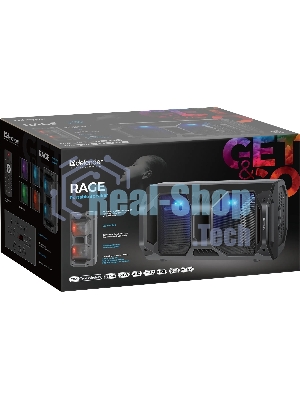 Портативная акустика Defender Rage 50 Вт Light/BT/FM/USB/LED/TWS черный
