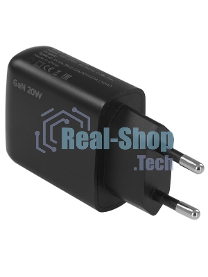 Зарядное устройство Cablexpert MP3A-PC-60 20Вт GaN, 3А, QC4.0/PD, 1xType-C, черный, пакет
