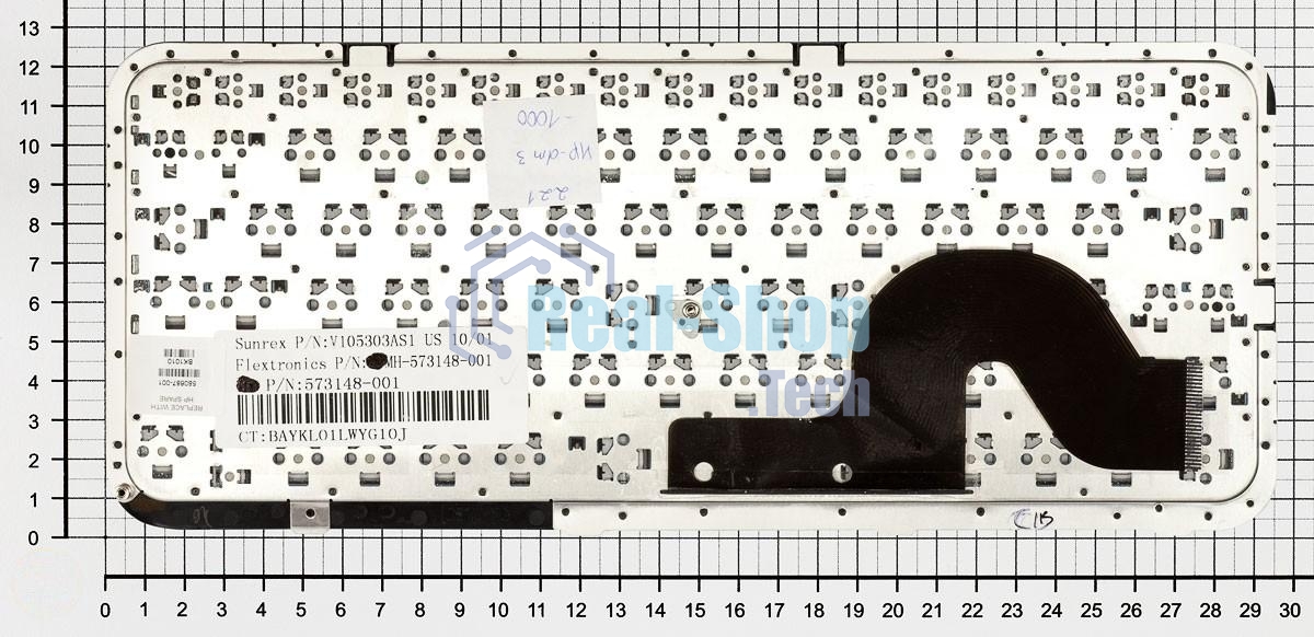 Клавиатура для ноутбука HP Pavilion dm3 dm3-1000 черная с серой рамкой