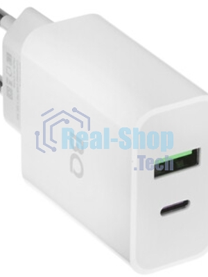 Сетевое зарядное устройство BQ Charger 20W2A01 (2 ports Type-C + USB, PD+QC3.0, 20W) белый