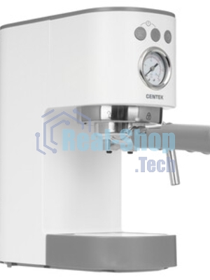 Кофеварка рожковая Centek CT-1168 белый, исп. кофе - молотый, 1.2 л, 1350 Вт, 20 бар