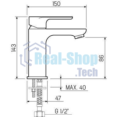 SL133-001F Смеситель для умывальника, ø35