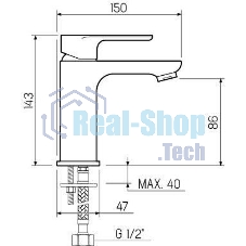 SL133-001F Смеситель для умывальника, ø35