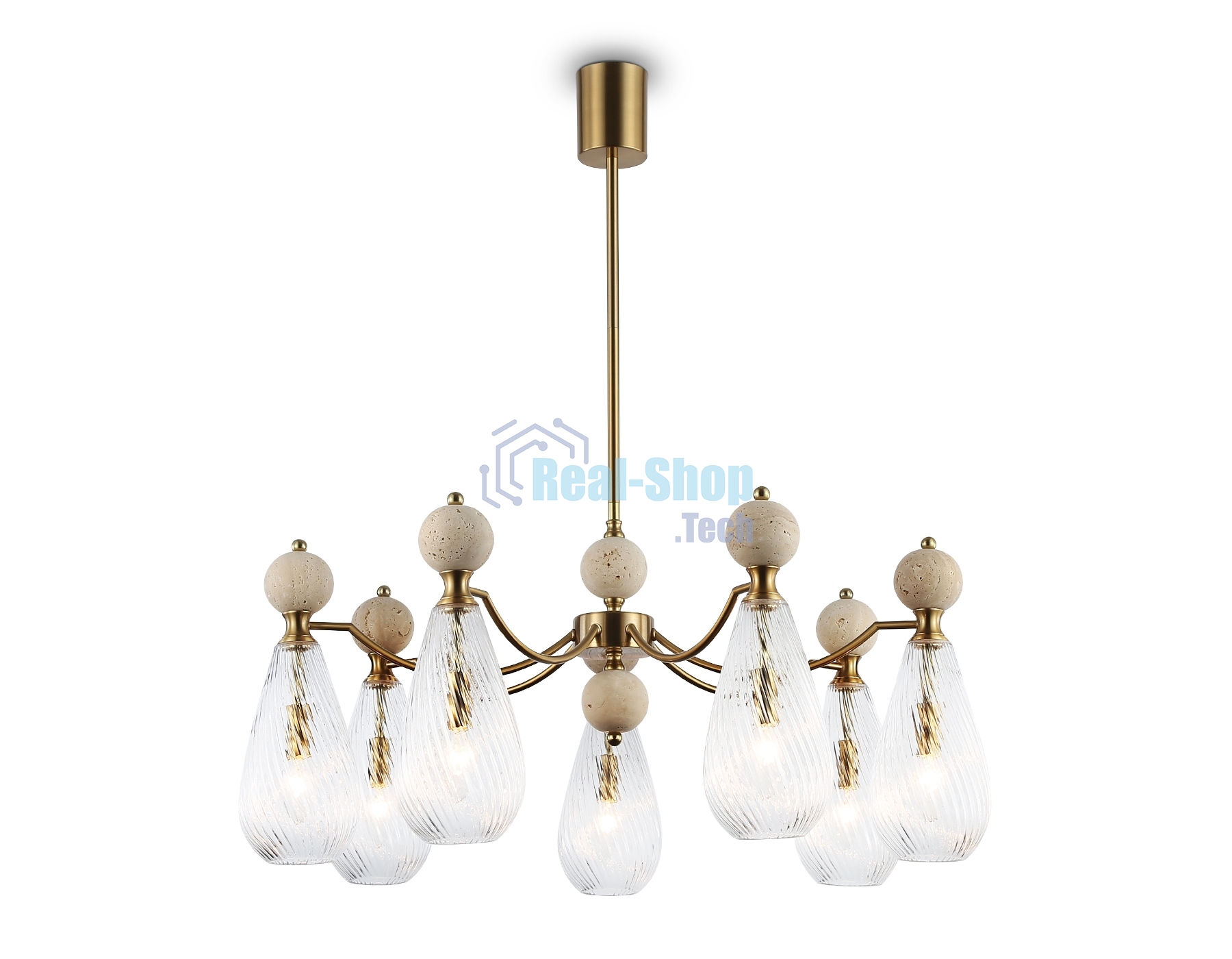 Люстра Ambrella light LH53287/7 BS/CL латунь/прозрачный E14*7 max 40W D815*900