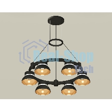 Светильник Ambrella light XR92051002/6 SBK/PYG/CL черный песок/золото желтое полированное/прозрачный GX53 (A9205,C9232,N8145)