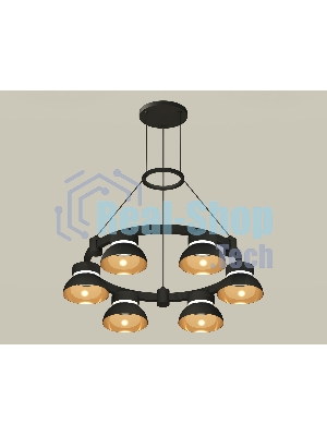 Светильник Ambrella light XR92051002/6 SBK/PYG/CL черный песок/золото желтое полированное/прозрачный GX53 (A9205,C9232,N8145)