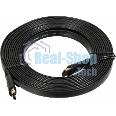 Кабель аудио-видео High Speed ver.1.4 Flat HDMI (m)/HDMI (m) 5м. позолоченные контакты черный