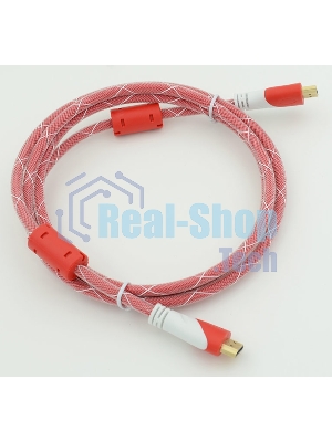 Кабель HDMI Ver.1.4 Red jack HDMI19 (m)/HDMI19 (m) 1.8м феррит.кольца позолоченные контакты