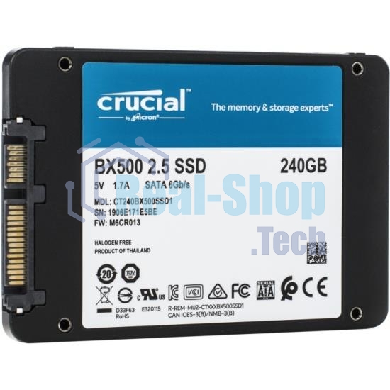 Накопитель SSD Crucial BX500, 240Gb, 2.5