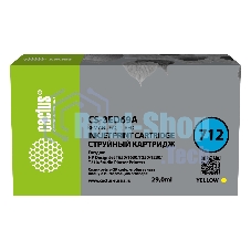 Картридж струйный Cactus CS-3ED69A 712 желтый (29 мл) для HP DJ T230/630