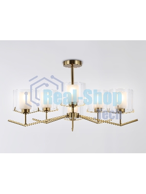 Люстра Ambrella light LH57008/6 BS/FR латунь/белый матовый E14/6 max 40W D850*420