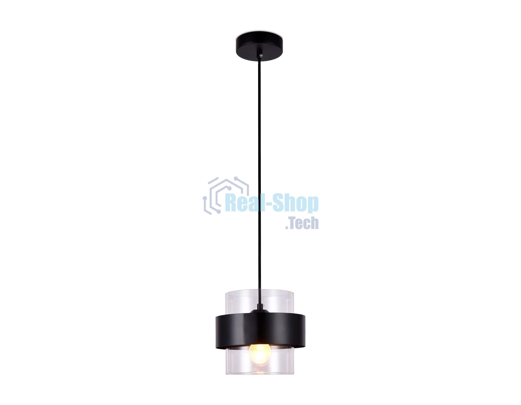 Светильник Ambrella light TR3646 BK/CL черный/прозрачный E27 max 40W D180*950