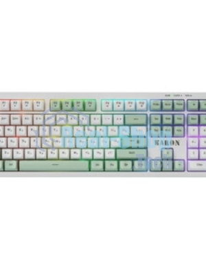 Клавиатура Defender Karon GK-129 проводная, USB Type-A, белый/зеленый