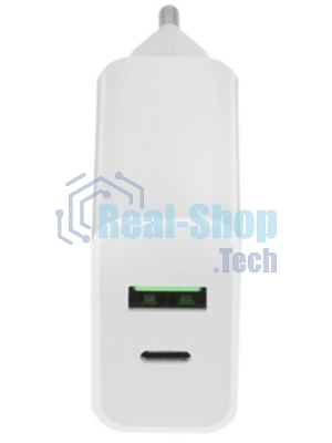 Сетевое зарядное устройство BQ Charger 20W2A01 (2 ports Type-C + USB, PD+QC3.0, 20W) белый