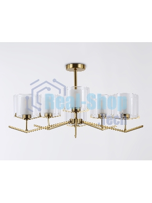 Люстра Ambrella light LH57008/6 BS/FR латунь/белый матовый E14/6 max 40W D850*420
