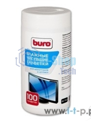 Чистящие средства Buro BU-TSCRL 817440 Туба с чистящими салфетками, для экранов и оптики, 100 шт.