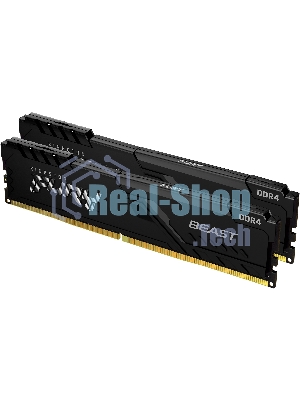 Оперативная память Kingston Fury Beast, DDR4, 32GB (2x16GB), 3200MHz, CL16, DIMM, с радиатором, черный