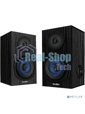 Акустическая система 2.0 SVEN SPS-576 черные (2x4W, Bluetooth, дерево)