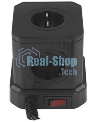 Сетевой фильтр Cablexpert Tower, TWR-5-U4-B-2, 5 р, 10А, 4хUSB, 3.1А, 2 м, ур.защиты 4+, черный, коробка
