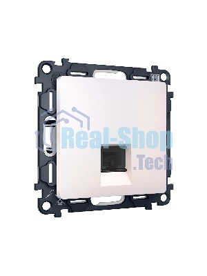 Комплект механизма компьютерной розетки ALFA Жемчуг RJ-45(8P8C) CAT6 с шторкой QUANT (AP2120, VM188) MA212010