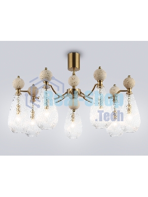 Люстра Ambrella light LH53287/7 BS/CL латунь/прозрачный E14*7 max 40W D815*900