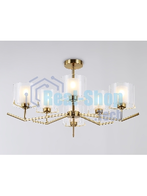 Люстра Ambrella light LH57008/6 BS/FR латунь/белый матовый E14/6 max 40W D850*420