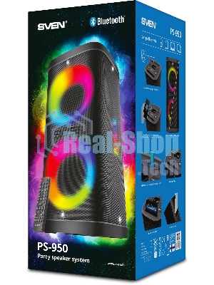 Мобильные колонки SVEN PS-950 2.0 черные 2x80 W Bluetooth