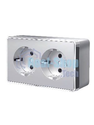 Розетка двойная с заземлением Werkel Gallant (серебряный) W5072106