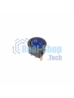 Выключатель клавишный Rexant круглый 250V 6А (3с) ON-OFF синий с подсветкой