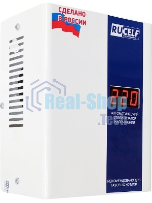 Стабилизатор RUCELFКОТЕЛ-1200 релейный настенный, Активная мощность 1.20 кВт, Тип входного напряжения однофазное 130-265 В, Точность стабилизации 8%, Количество ступеней стабилизации 4, Выходное напряжение 202-238 В, частота 50 Гц, Форма выходного сигнала синусоида без искажений, IP20, Выходные розетка 1шт, Габариты (ШхВхГ) 135х203х93 мм, масса 3кг.