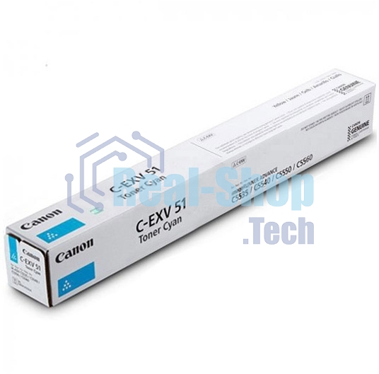 Тонер Canon C-EXV51C 0482С002 голубой туба для копира iR-ADV C5535/5535i/5540i/5550i/5560ii MFP