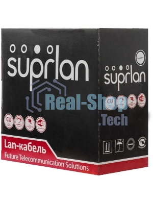 Кабель информационный Suprlan Premium 01-0313-5, cat.5e U/UTP, 4 пары, 24AWG, PVC, внутренний, 305м, серый