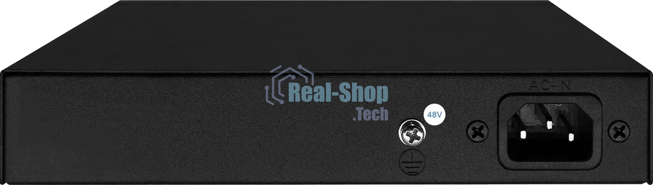 Passive PoE коммутатор Fast Ethernet на 6 портов. Порты: 4 х FE (10/100 Base-T, 52V 4,5(+) 7,8(–)) совместимы с PoE (IEEE 802.3af/at), 2 x FE (10/100 Base-T) Uplink. Совместим со стандартами PoE IEEE 802.3af/at. Мощность PoE на порт - до 30W. Поддержка режима CCTV: Увеличение расстояния передачи данных и питания до 250м. Встроенная грозозащита 3кВ. Питание: AC100-240V (80W) Встроенный БП. Размеры (ШхВхГ): 168x32x93мм. Рабочая температура: 0...+50 гр. С