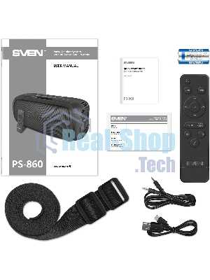 Портативная колонка SVEN PS-860 черный 100W 1.0 BT/3.5Jack 5400mAh