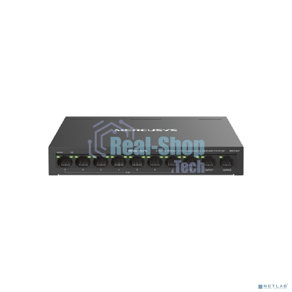 Коммутатор настольный Mercusys MS110CP с 8 портами PoE+ 10/100 Мбит/c и 2 гигабитными портами
