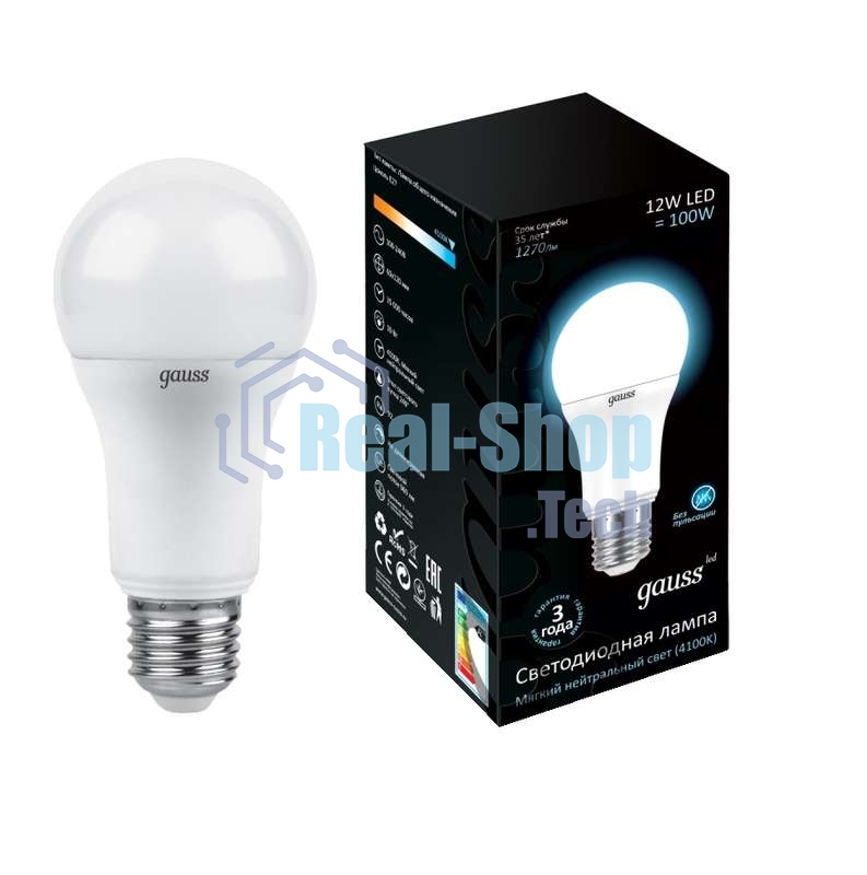 Лампа светодиодная Gauss LD102502212LED A60 globe 12W E27 4100K