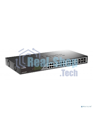 Коммутатор сетевой Smart L2 Surveillance Switch 24х1000Base-T PoE, 4xCombo 1000Base-T/SFP, PoE Budget 370W, Long-range PoE up to 250m