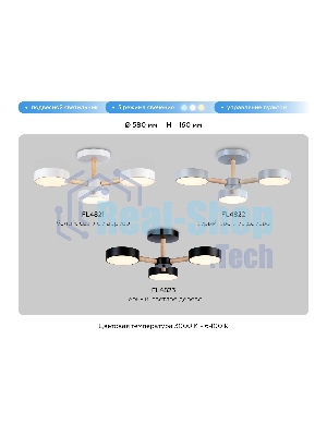 Светильник Ambrella light FL4823/3 BK черный 3000K-6400K 40W D580*160 (ПДУ ИК)