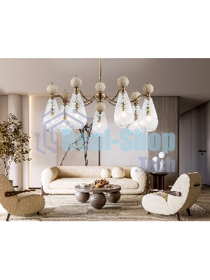 Люстра Ambrella light LH53287/7 BS/CL латунь/прозрачный E14*7 max 40W D815*900