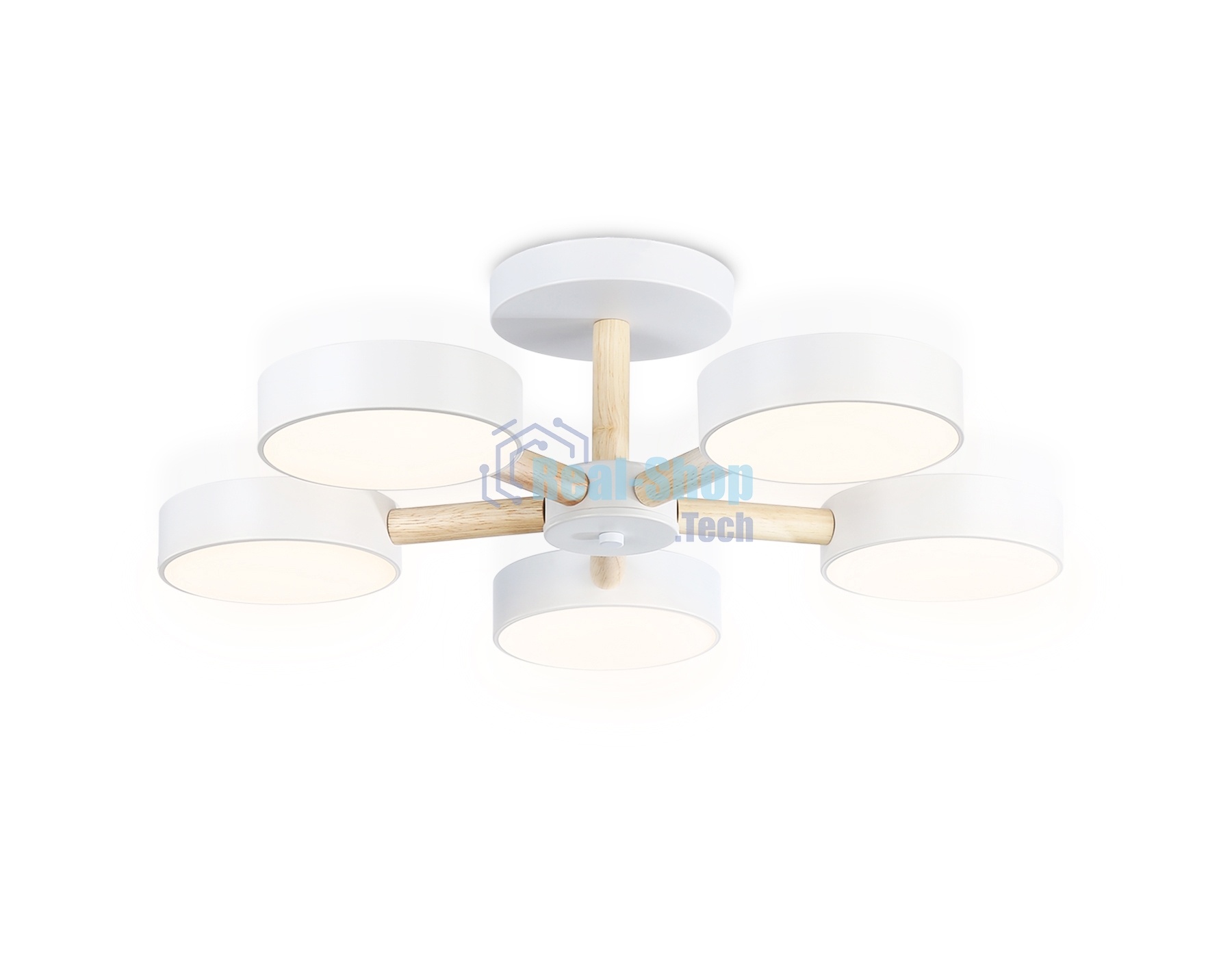 Светильник Ambrella light FL4825/5 WH белый 3000K-6400K 65W D580*160 (ПДУ ИК)