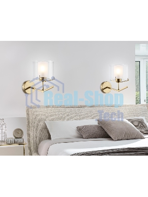 Настенный светильник Ambrella light LH57010 BS/FR латунь/белый матовый E14 max 40W 280*150*220